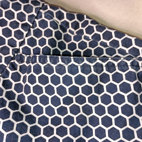 TOMMY HILFIGER Blue White Hexagonal Preppy Summer Edgy Damask  Shorts  (#655) - Picture 7 of 8